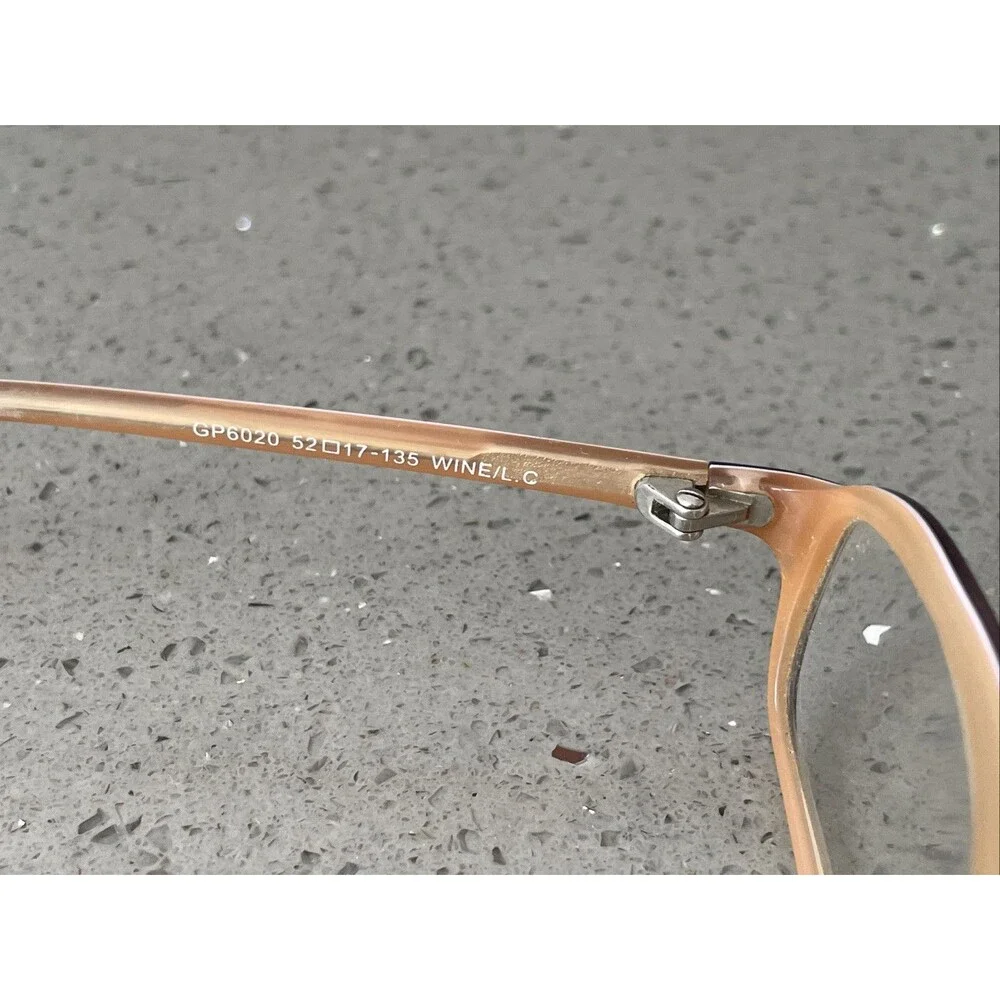 Gianni Po GP P49 Purple Rectangle Full Rim 52-17-135 Wine Eyeglasses Frames ONLY